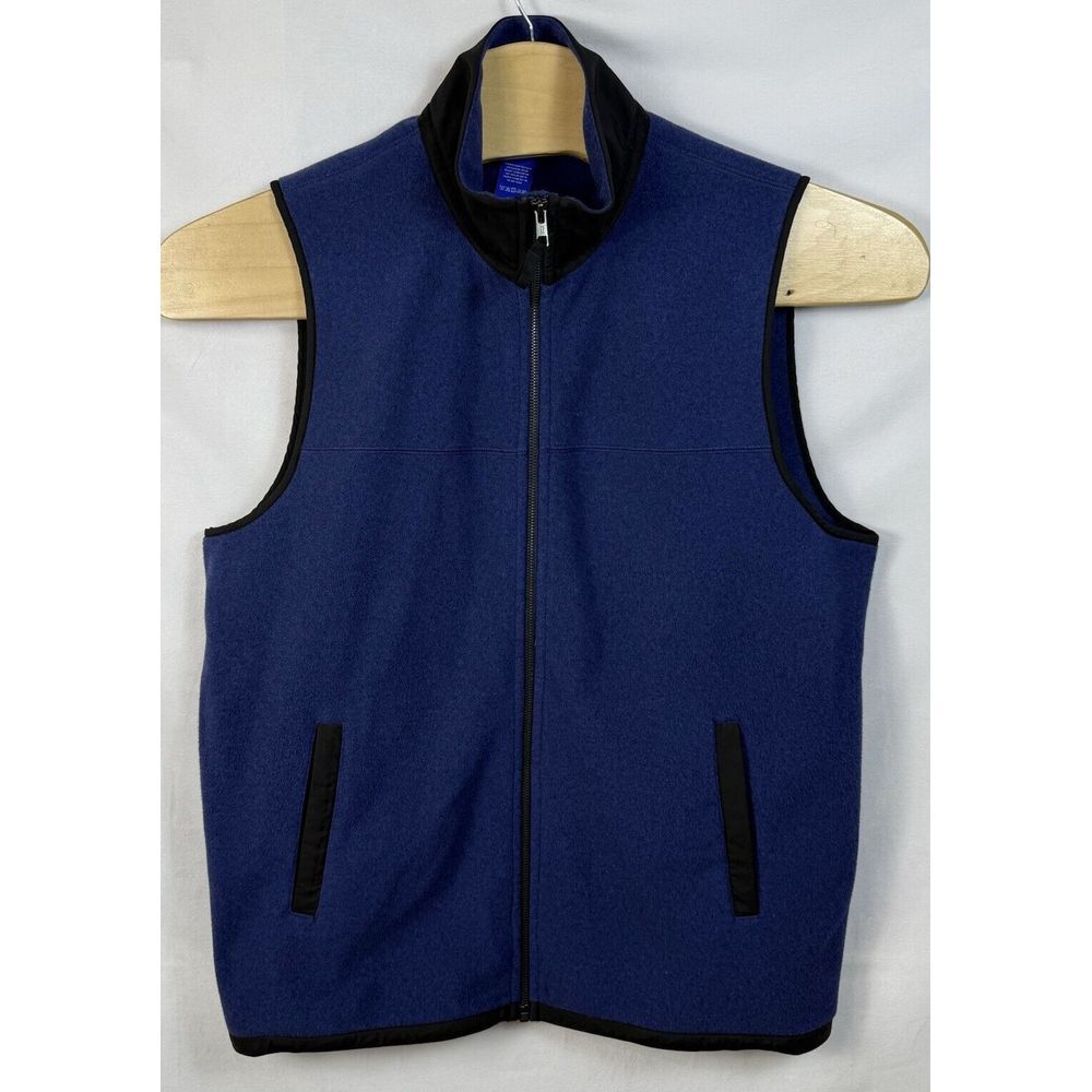 Kit And Ace Mens Fleece Style‎ Vest Large Blue Black Zip Up